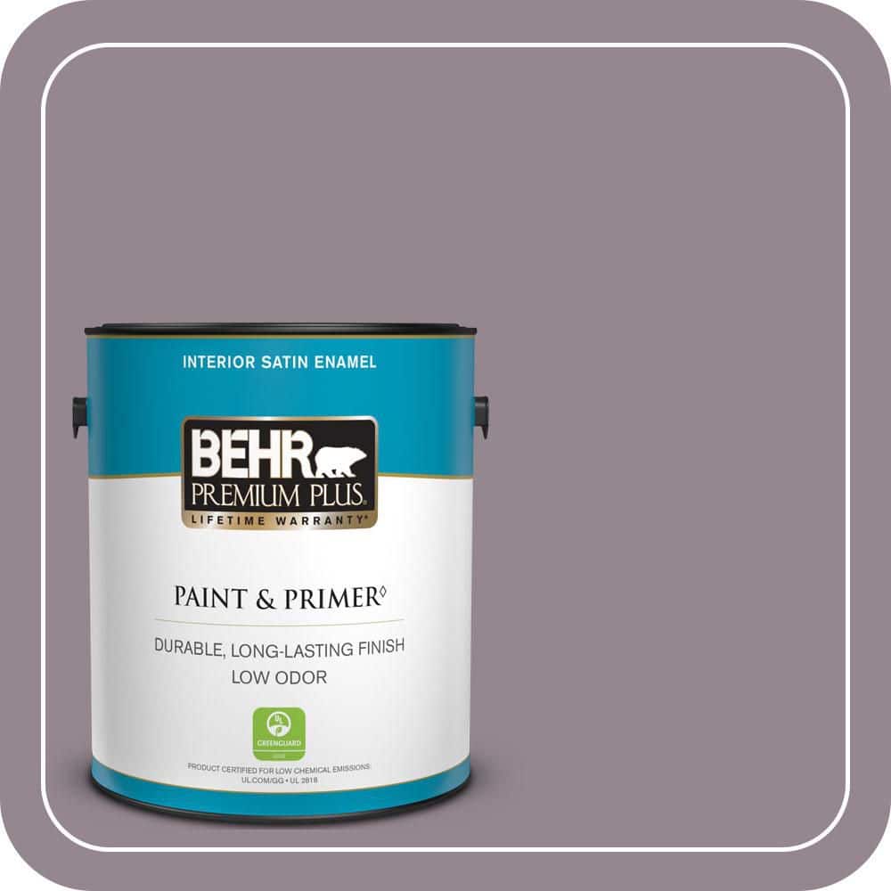 BEHR PREMIUM PLUS 1 gal. #MQ1-32 Cinema Screen Satin Enamel Low Odor Interior Paint & Primer