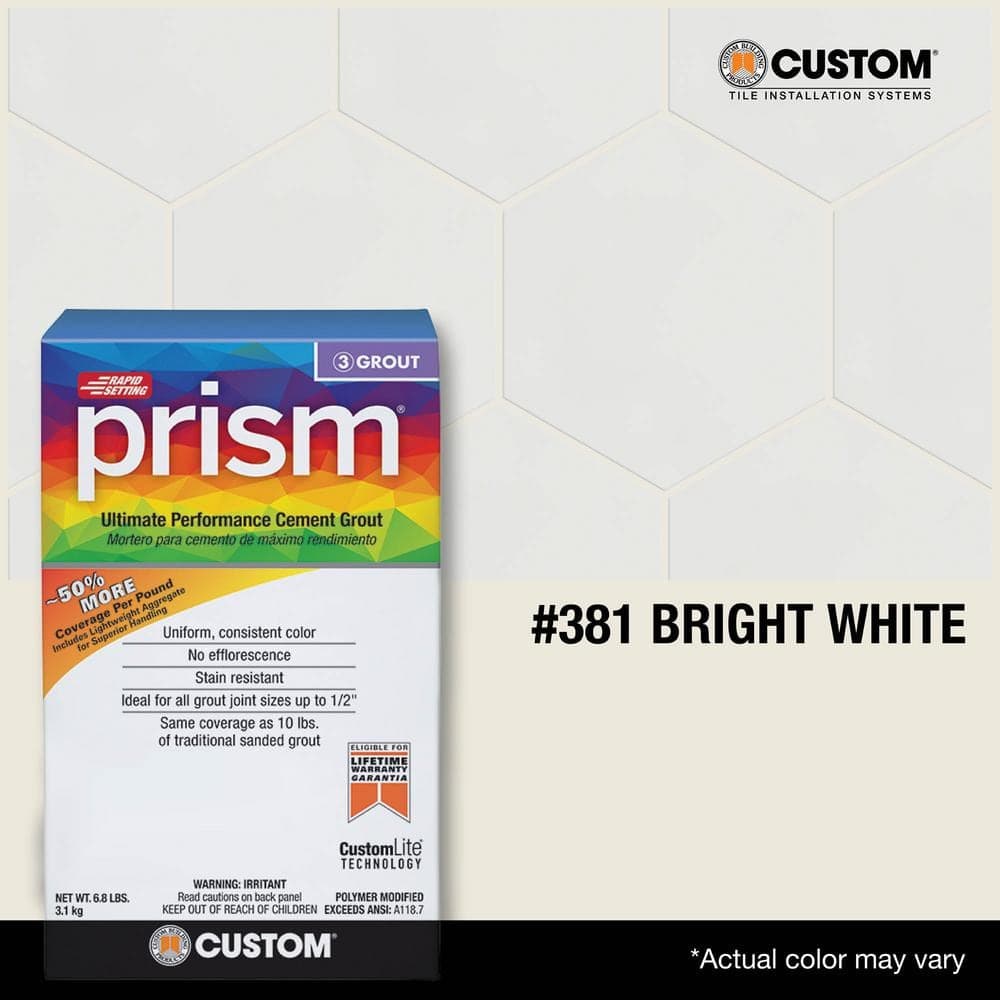 Custom Building Products Prism #381 Bright White 17 lb. Ultimate Performance Rapid Setting Grout (3)