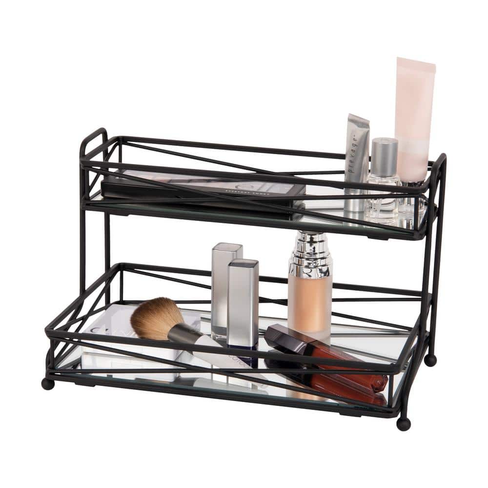 Home Details 2 Tier Vanity Tower in Matte Black (2)