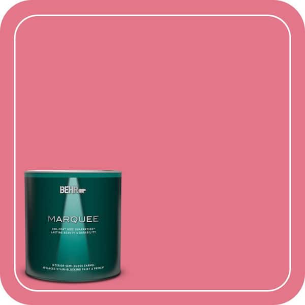BEHR PREMIUM PLUS #120B-6 Watermelon Pink Flat Interior/Exterior Paint & Primer Color Sample (4)