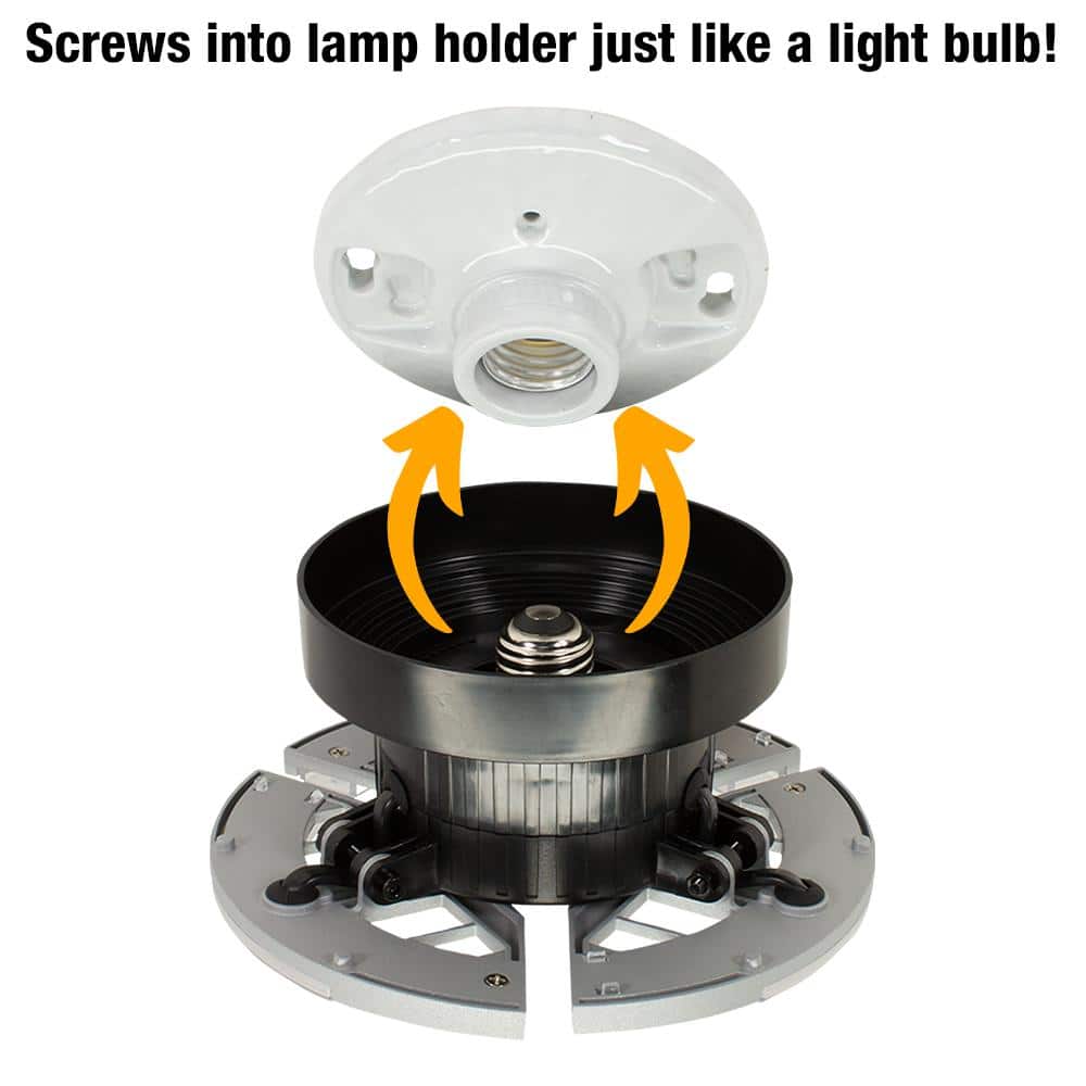 Commercial Electric 7 in. Spin Light 3 Adjustable Heads 3500 Lumens LED Flush Mount Garage Light and Basement - Screws into Lampholder (3)