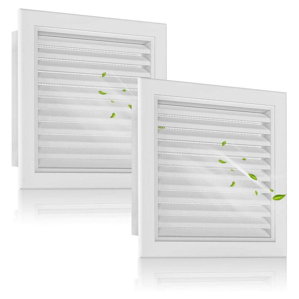 KIWDZFU 10 x 10 Square Aluminum Gable Vents with Screen 2-Pack Paintable Ideal for Attic Shed Ventilation 8 x 8 Opening (1)