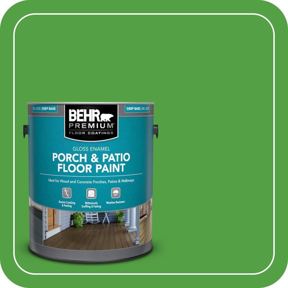 BEHR PREMIUM 1 gal. #S-G-440 Green Acres Gloss Enamel Interior/Exterior Porch and Patio Floor Paint