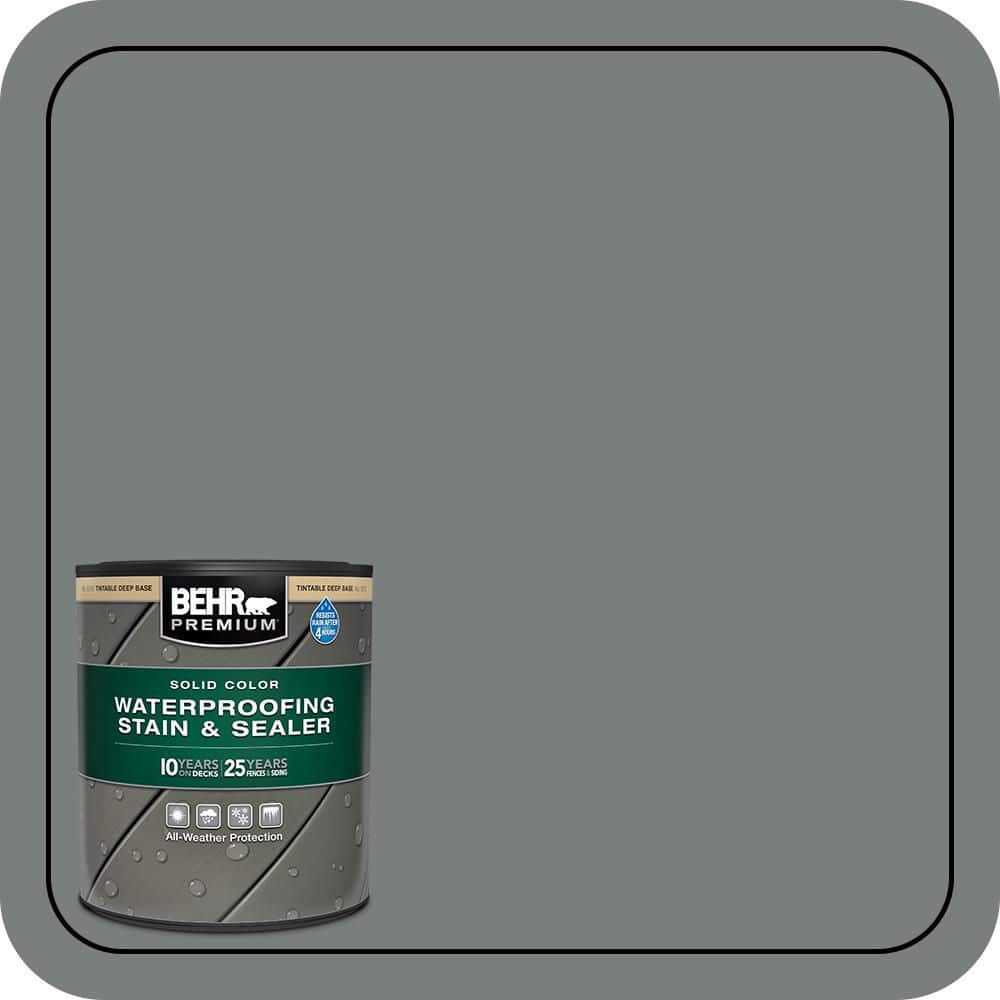 BEHR PREMIUM 1 qt. #PPU25-18 Shutter Gray Solid Color Waterproofing Exterior Wood Stain and Sealer (1)