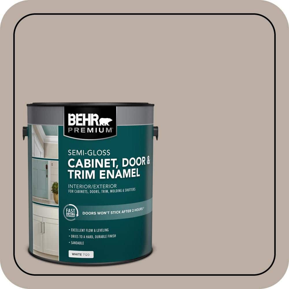 BEHR PREMIUM 1 gal. #N200-3 Nightingale Gray Semi-Gloss Enamel Interior/Exterior Cabinet, Door & Trim Paint