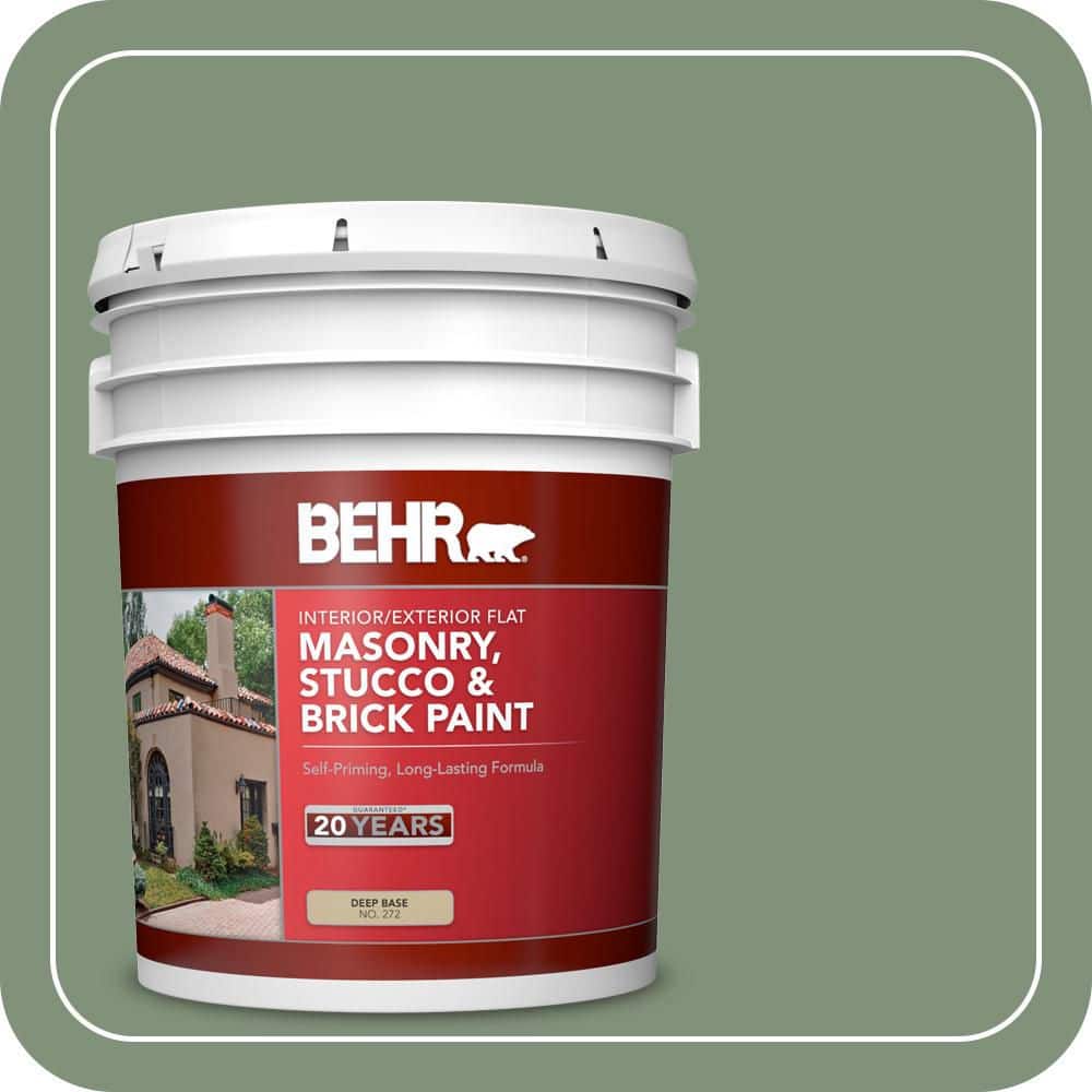 BEHR 5 gal. #MS-60 Desert Sage Flat Interior/Exterior Masonry, Stucco and Brick Paint
