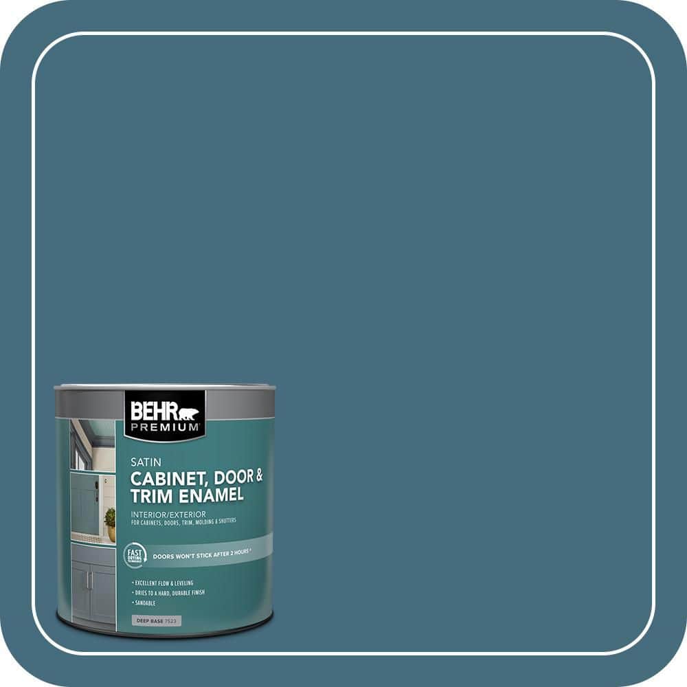 BEHR PREMIUM 1 qt. #S480-6 Poseidon Satin Enamel Interior/Exterior Cabinet, Door & Trim Paint