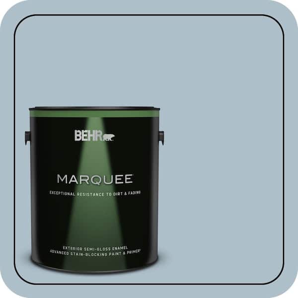 BEHR MARQUEE 1 gal. #570E-3 Liberty Gray Semi-Gloss Enamel Exterior Paint & Primer