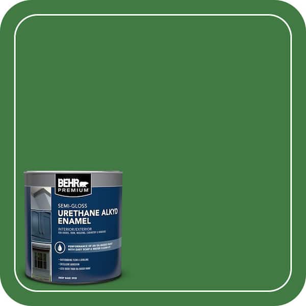 BEHR PREMIUM 1 qt. #M390-7 Hills of Ireland Semi-Gloss Enamel Urethane Alkyd Interior/Exterior Paint (2)