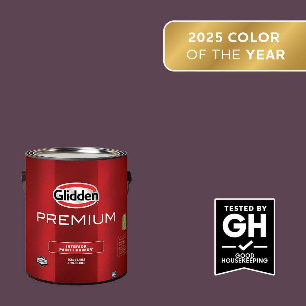 Glidden Premium 1 gal. PPG1046-7 Purple Basil Eggshell Interior Latex Paint (1)