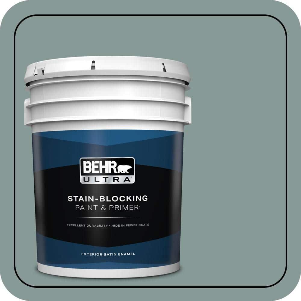 BEHR ULTRA 5 gal. #N430-4 Rainy Afternoon Satin Enamel Exterior Paint & Primer
