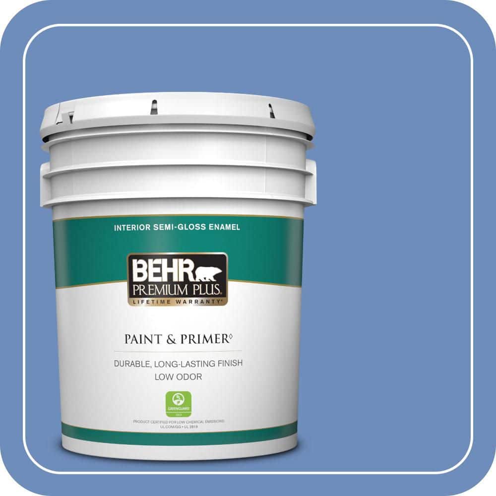 BEHR PREMIUM PLUS 5 gal. #MQ5-46 Debutante Ball Semi-Gloss Enamel Low Odor Interior Paint & Primer