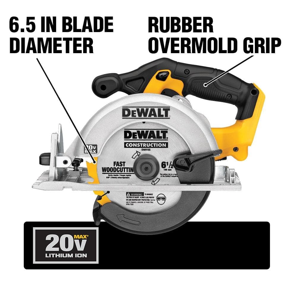 DEWALT 20V MAX Cordless . Circular Saw with 20V MAX Compact Lithium-Ion 2.0Ah Battery (2)