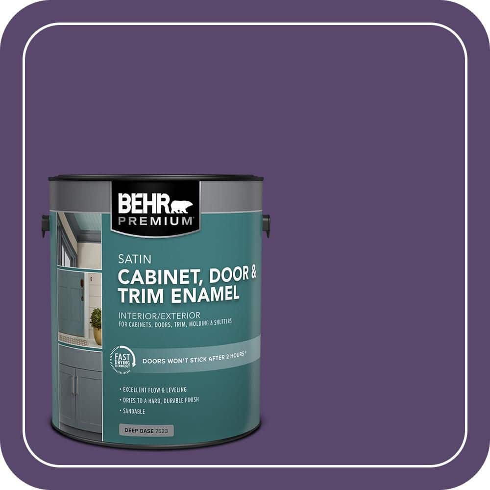 BEHR PREMIUM 1 gal. #P570-7 Proper Purple Satin Enamel Interior/Exterior Cabinet, Door & Trim Paint (1)