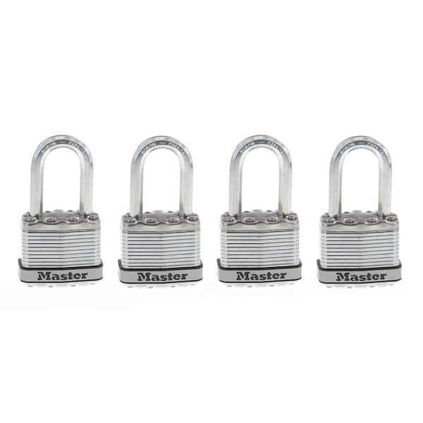 Master Lock Heavy Duty Outdoor Padlock with Key, 1-3/4 in. Wide, 1-1/2 in. Shackle, 4 Pack (2)