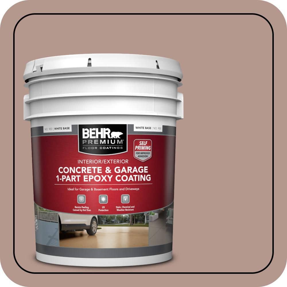 BEHR PREMIUM 5 gal. #N160-4 Sonora Rose Self-Priming 1-Part Epoxy Satin Interior/Exterior Concrete and Garage Floor Paint (1)