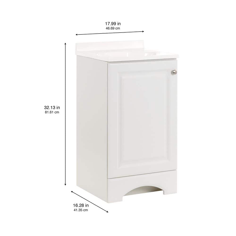 Glacier Bay 19 in. Single Sink White Freestanding Bath Vanity with White Cultured Marble Top (Assembled) (4)