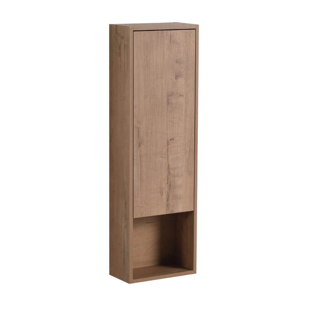 UPIKER 11.6 in. W x 5.9 in. D x 37.4 in. H Bathroom Storage Wall Cabinet in Imitative Oak (2)