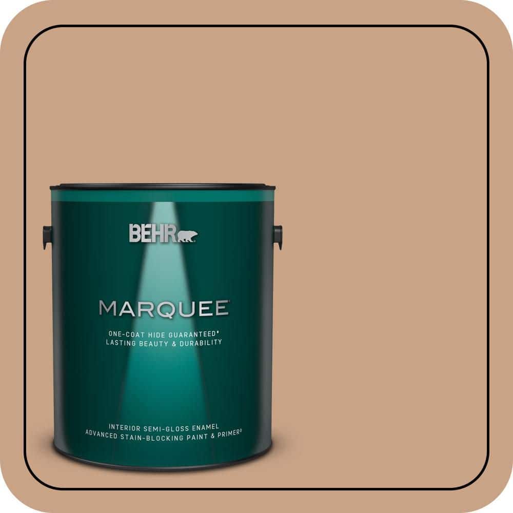 BEHR MARQUEE 1 gal. #S230-4 Granola One-Coat Hide Semi-Gloss Enamel Interior Paint & Primer