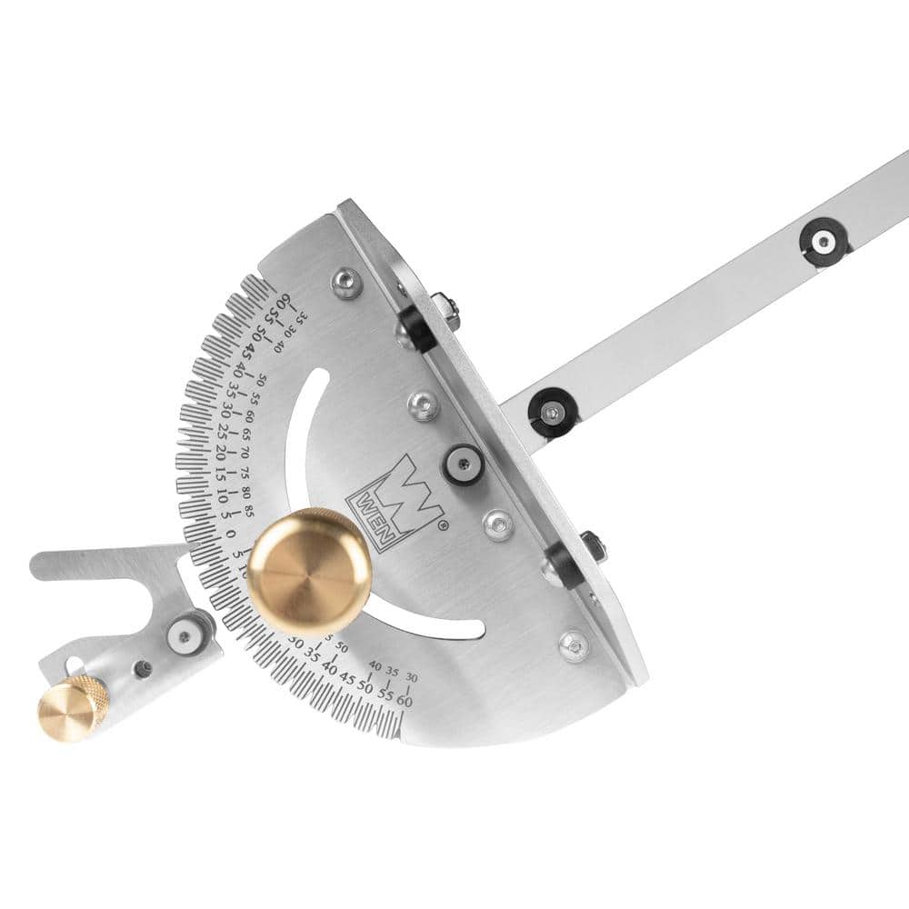 WEN Steel and Brass Premium Miter Gauge, 27 Angle Stops for Table Saws, Router Tables, Band Saws and Woodworking Tools (2)