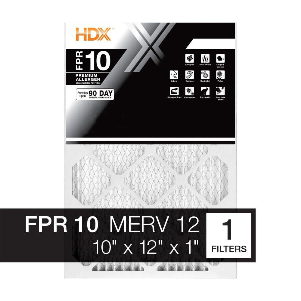 HDX 10 in. x 12 in. x 1 in. Premium Pleated Air Filter FPR 10, MERV 12