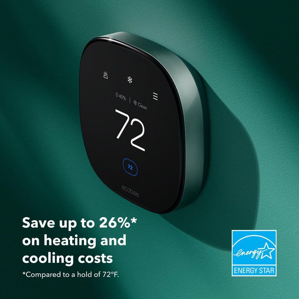 ecobee Smart Thermostat Premium with Smart Sensor and Air Quality Monitor Wifi Works with Siri, Alexa, Google Assistant (2)