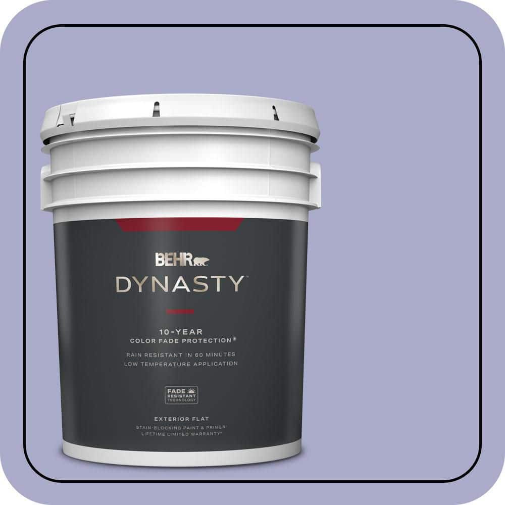 BEHR DYNASTY 5 gal. #M550-4 Wisteria Blue Flat Exterior Stain-Blocking Paint & Primer