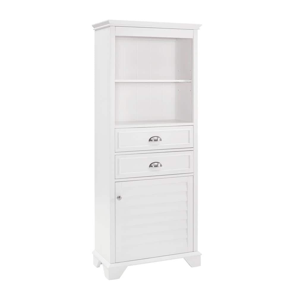 CROSLEY FURNITURE Lydia 23.5 in. W x 11.63 in. D x 60.13 in. H Linen Cabinet in White (2)