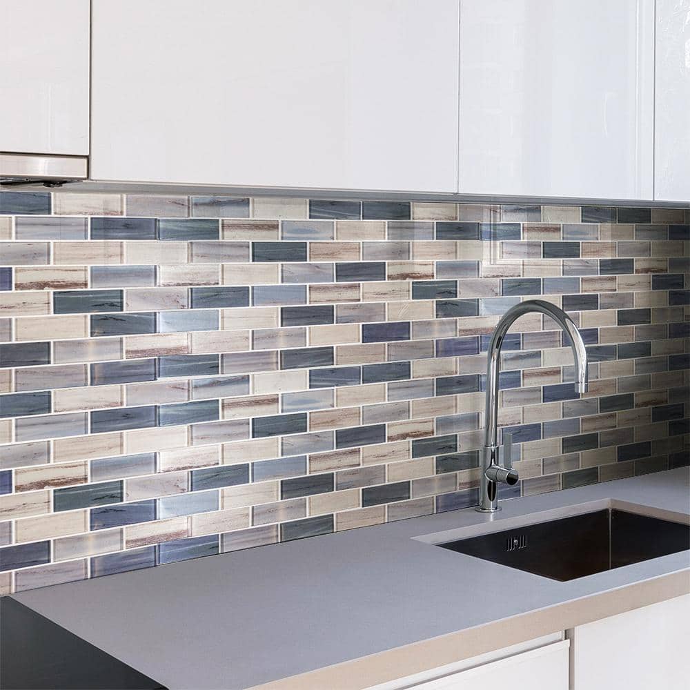 Jeffrey Court New Moon Blue 11.875 in. x 11.625 in. Interlocking Glossy Glass Mosaic Tile (0.958 sq. ft./Each) (3)