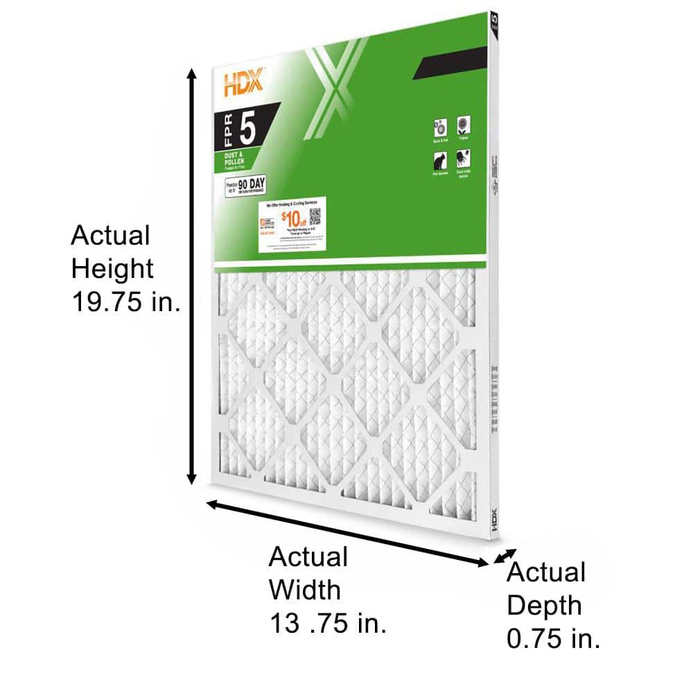 HDX 14 in. x 20 in. x 1 in. Standard Pleated Air Filter FPR 5, MERV 8 (4)