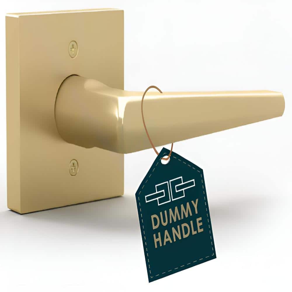 Mega Handles Schein Dummy Door Handles - 1 Pack, Satin Brass (1)