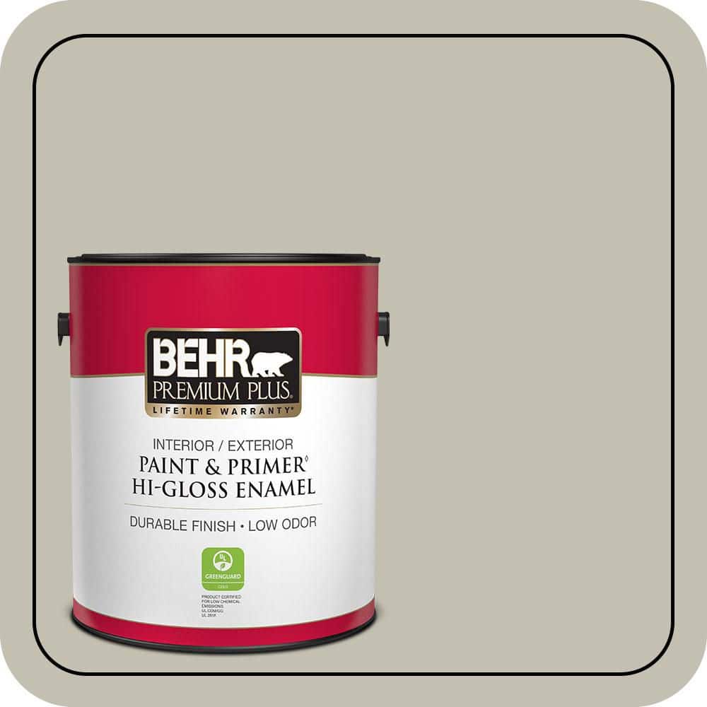 BEHR PREMIUM PLUS 1 gal. #N350-3 Biking Trail Hi-Gloss Enamel Interior/Exterior Paint & Primer
