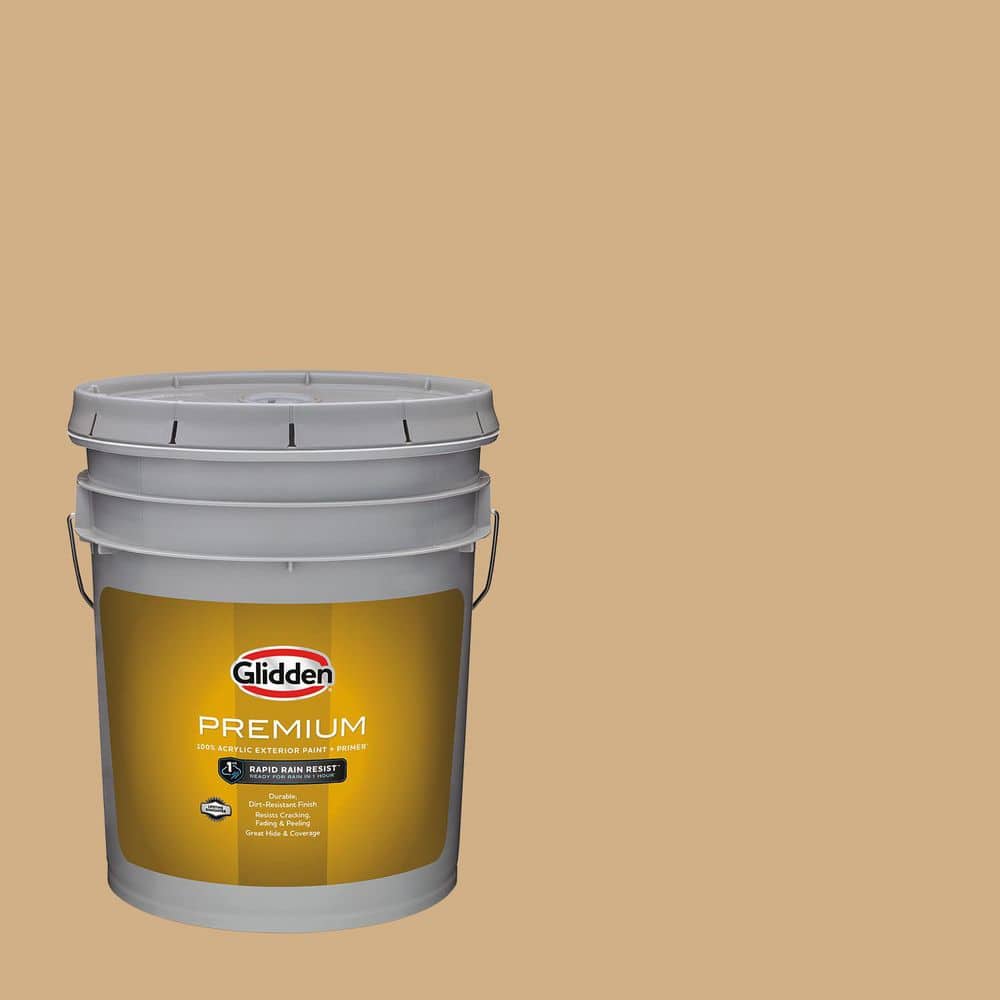 Glidden Premium 5-gal. PPG1087-5 Cracker Bitz Flat Exterior Latex Paint