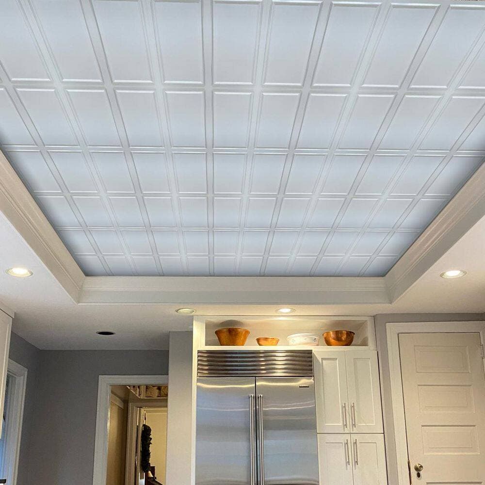 A La Maison Ceilings Framed Panel Black Matte 1.6 ft. x 3.3 ft. Decorative Foam Glue Up Ceiling Tile (128.2 sq. ft. /case) (3)