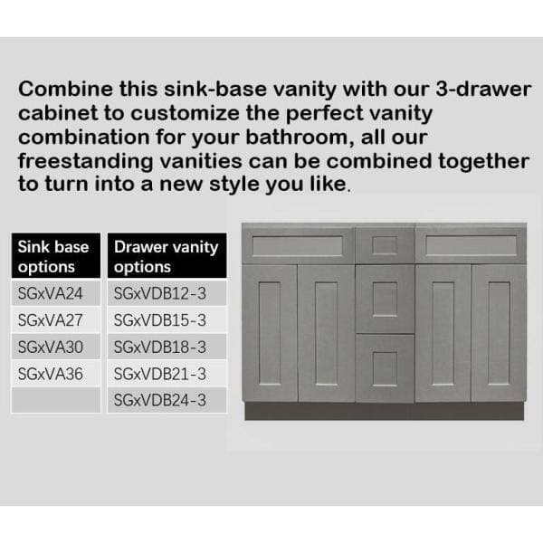 Plywell Ready to Assemble Shaker W D 34.5 in. H Vanity Cabinet with 3 Drawers (3)