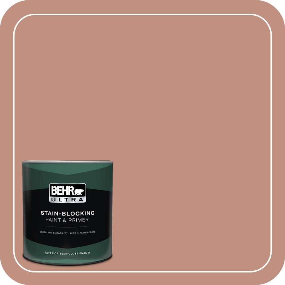 BEHR ULTRA 1 qt. #MQ1-51 Mesa Peach Semi-Gloss Enamel Exterior Paint & Primer