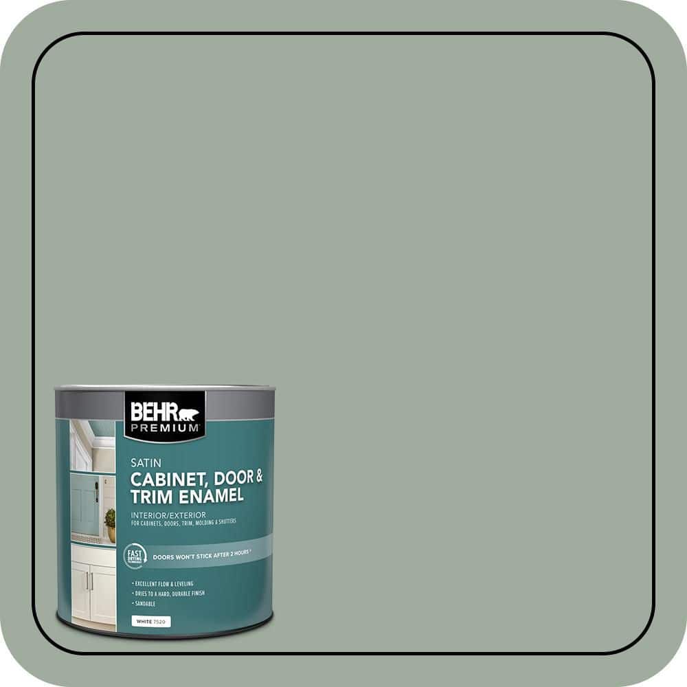 BEHR PREMIUM 1 qt. #PPU11-15 Green Balsam Satin Enamel Interior/Exterior Cabinet, Door & Trim Paint