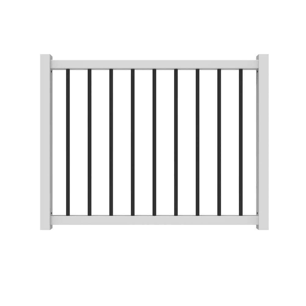 Veranda 36 in. to 48 in. Traditional White Poly-Composite Rail Gate Kit with Metal Balusters (1)