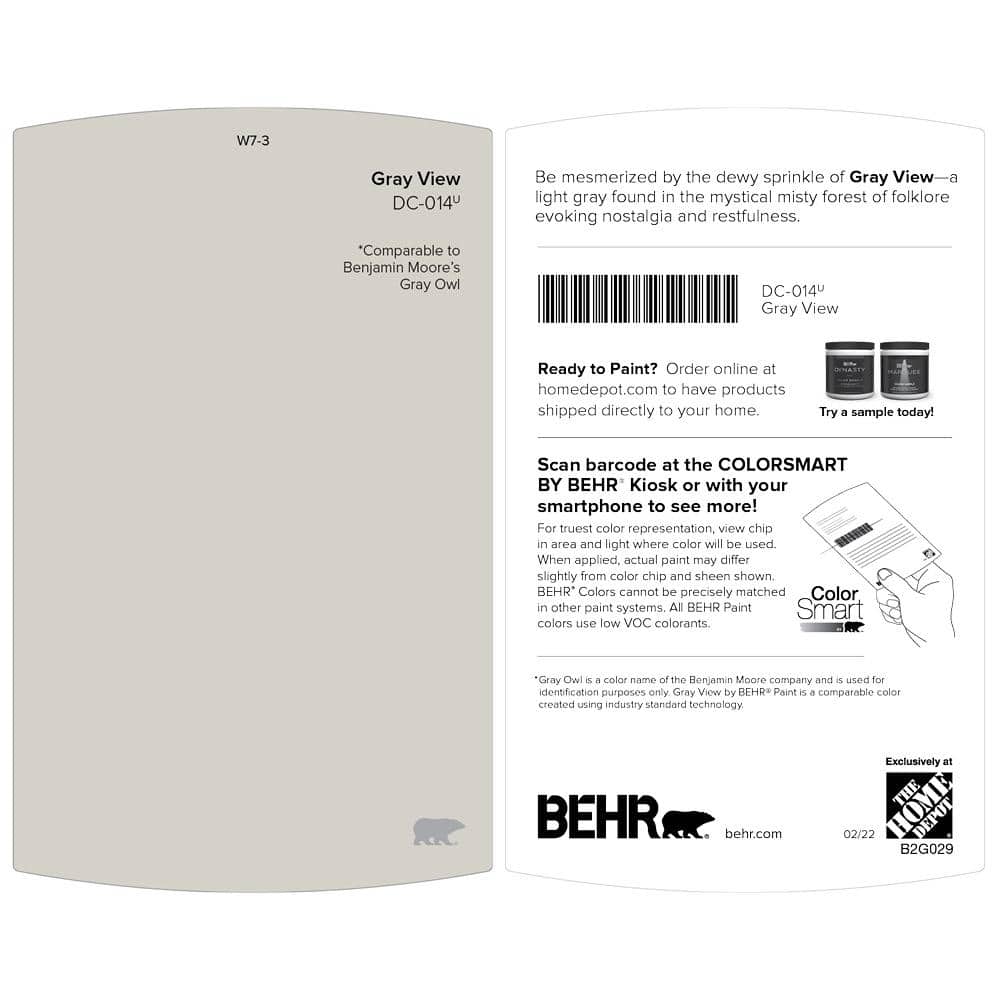 BEHR PREMIUM 1 gal. Designer Collection #DC-014 Gray View Semi-Gloss Enamel Interior Cabinet, Door & Trim Paint (2)