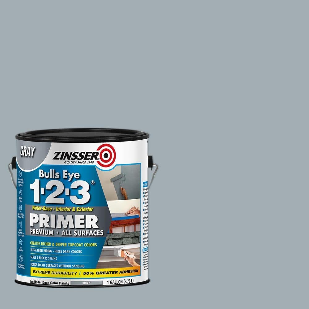 Zinsser Bulls Eye 1-2-3 31.5 oz. Gray Water-Based Interior/Exterior Primer and Sealer (1)