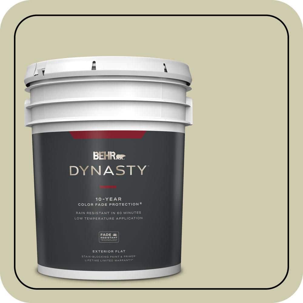 BEHR DYNASTY 5 gal. #PPU9-18 Cilantro Cream Flat Exterior Stain-Blocking Paint & Primer