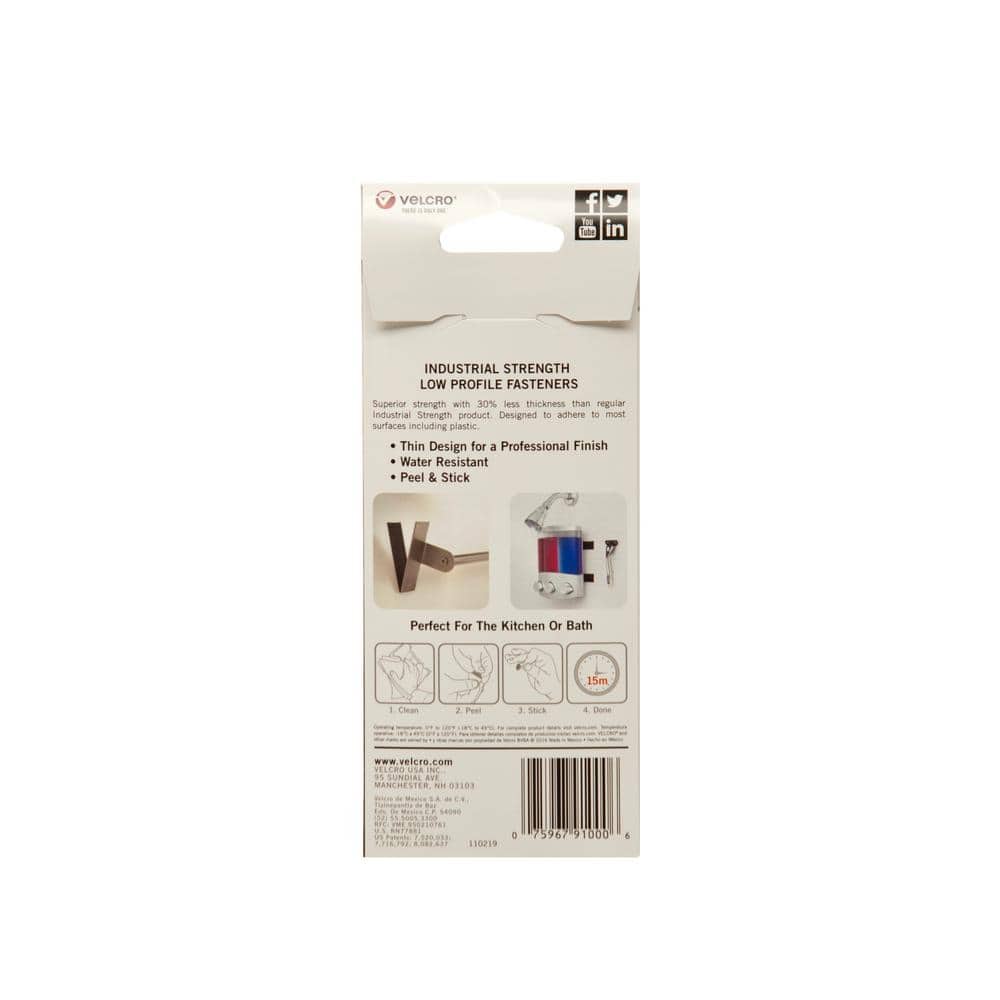 VELCRO Kitchen and Bath Low Profile 10-Pack Ovals 1 in. x 3/4 in. Heavy Duty Hook and Loop with Adhesive (2)