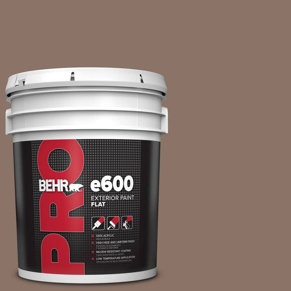 BEHR PRO 5 gal. #770B-6 Oakwood Brown Flat Exterior Paint