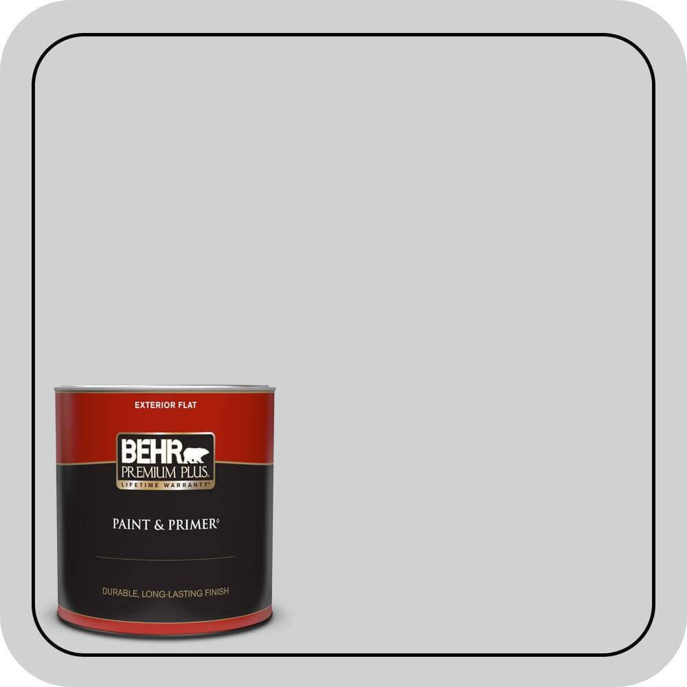 BEHR PREMIUM PLUS 1 qt. #N530-2 Double Click Flat Exterior Paint & Primer
