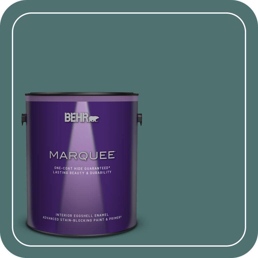BEHR MARQUEE 1 gal. #S440-6 Tealish Eggshell Enamel Interior Paint & Primer (1)