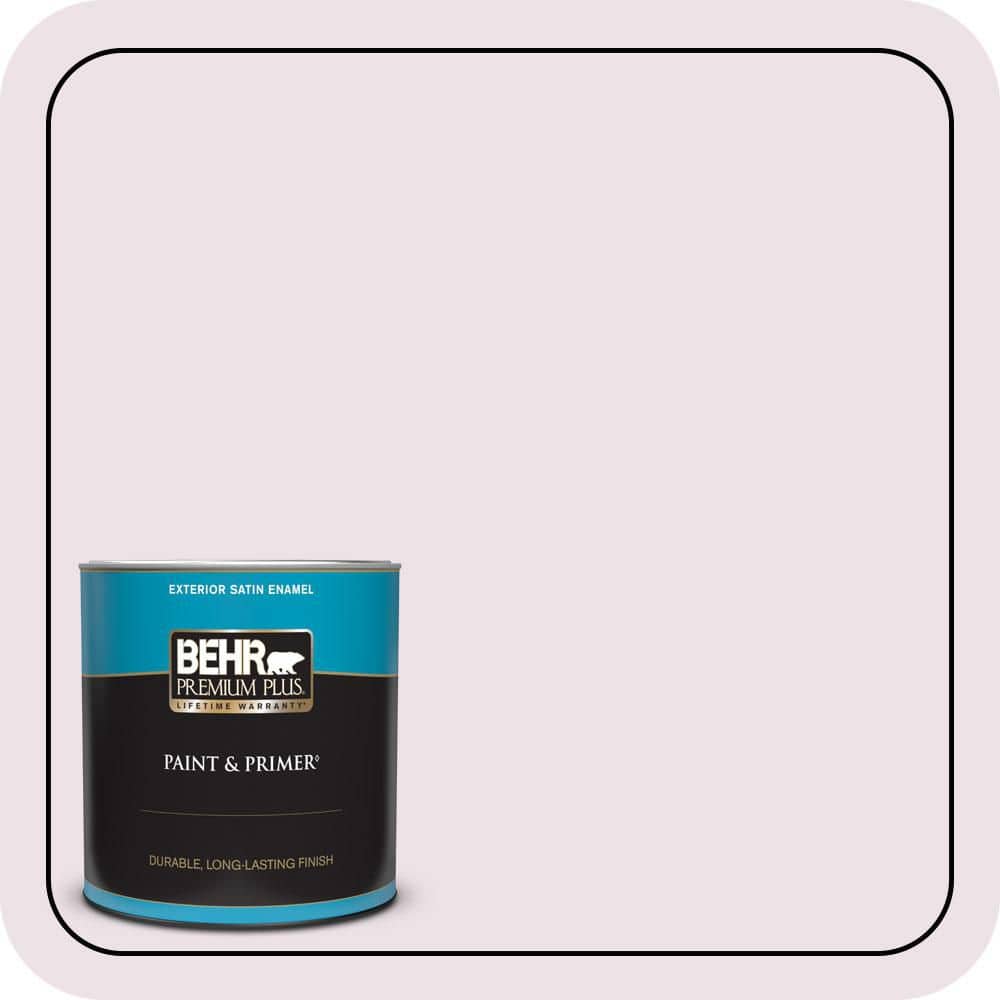 BEHR PREMIUM PLUS 1 qt. #670C-2 Petal Dust Satin Enamel Exterior Paint & Primer