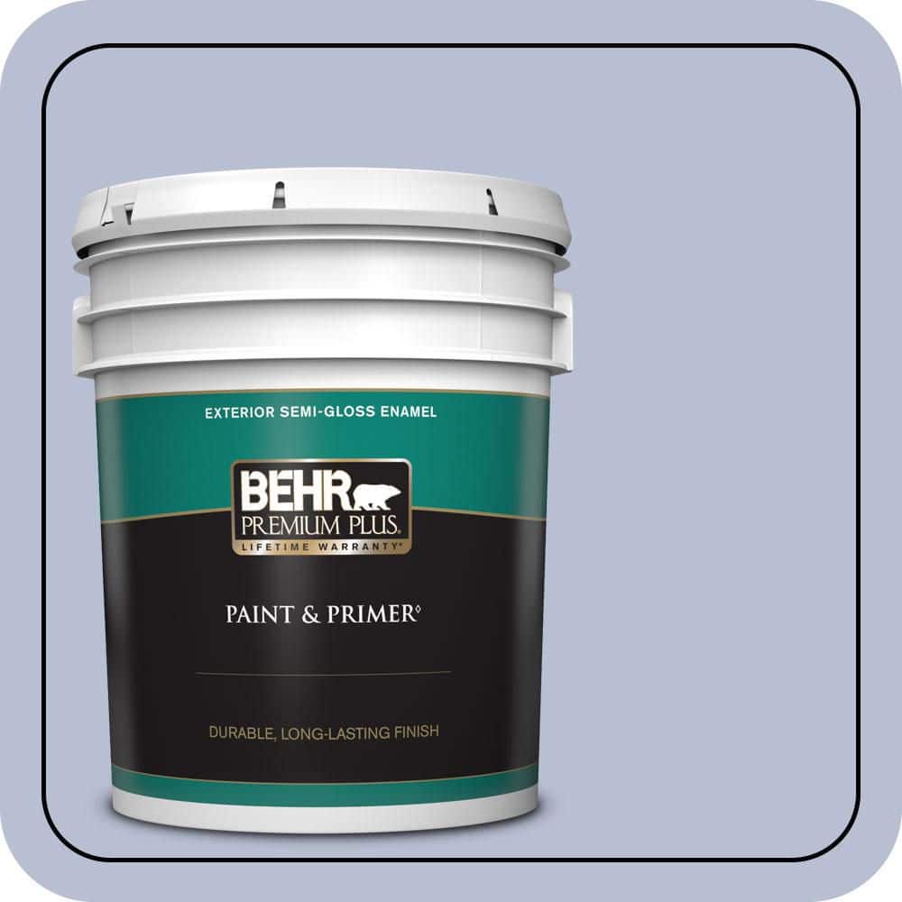 BEHR PREMIUM PLUS 5 gal. #PPU15-15 Sweet Juliet Semi-Gloss Enamel Exterior Paint & Primer