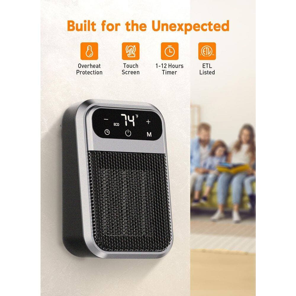 Unbranded 800W Ceramic Heater w Remote Control, LED Display, Overheat Protection, 180°Rotatable Plug for Bedroom Office Furnace (2)