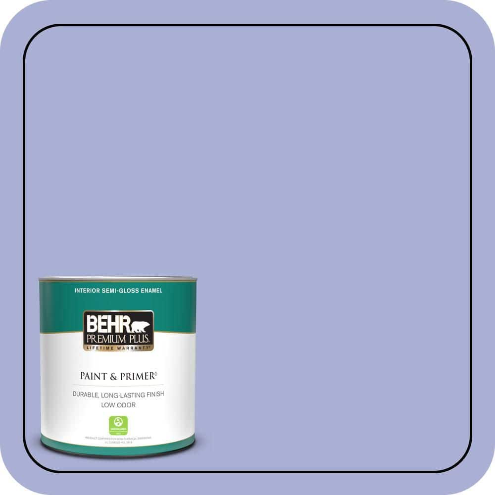 BEHR PREMIUM PLUS 1 qt. #MQ4-30 Lavender Wash Semi-Gloss Enamel Low Odor Interior Paint & Primer