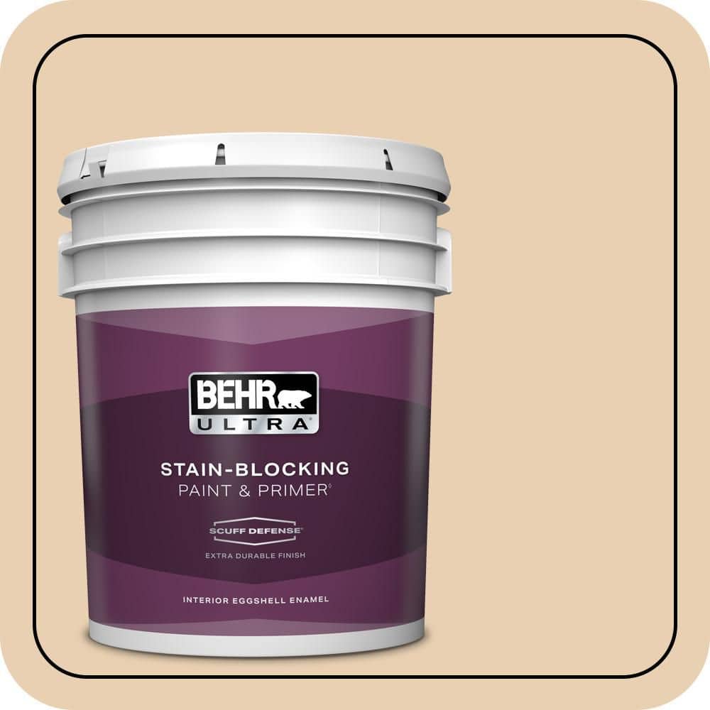 BEHR ULTRA 5 gal. #S290-2 White Bean Hummus Extra Durable Eggshell Enamel Interior Paint & Primer